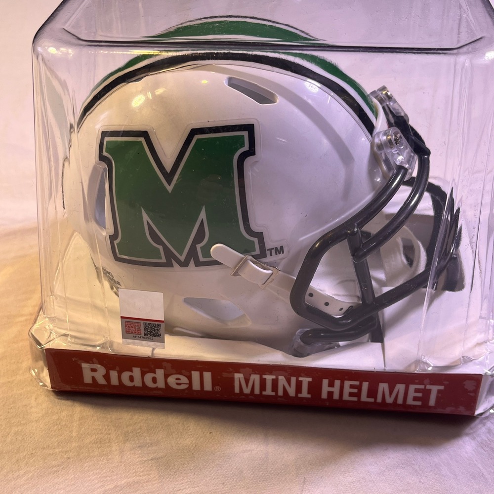 Riddell Marshall Thundering Herd Speed Mini Football Helmet White OS NEW NCAA